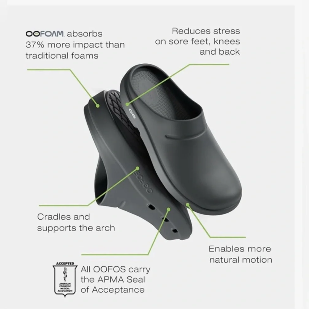 OOFOS Black Clogs - Picture 3 of 10